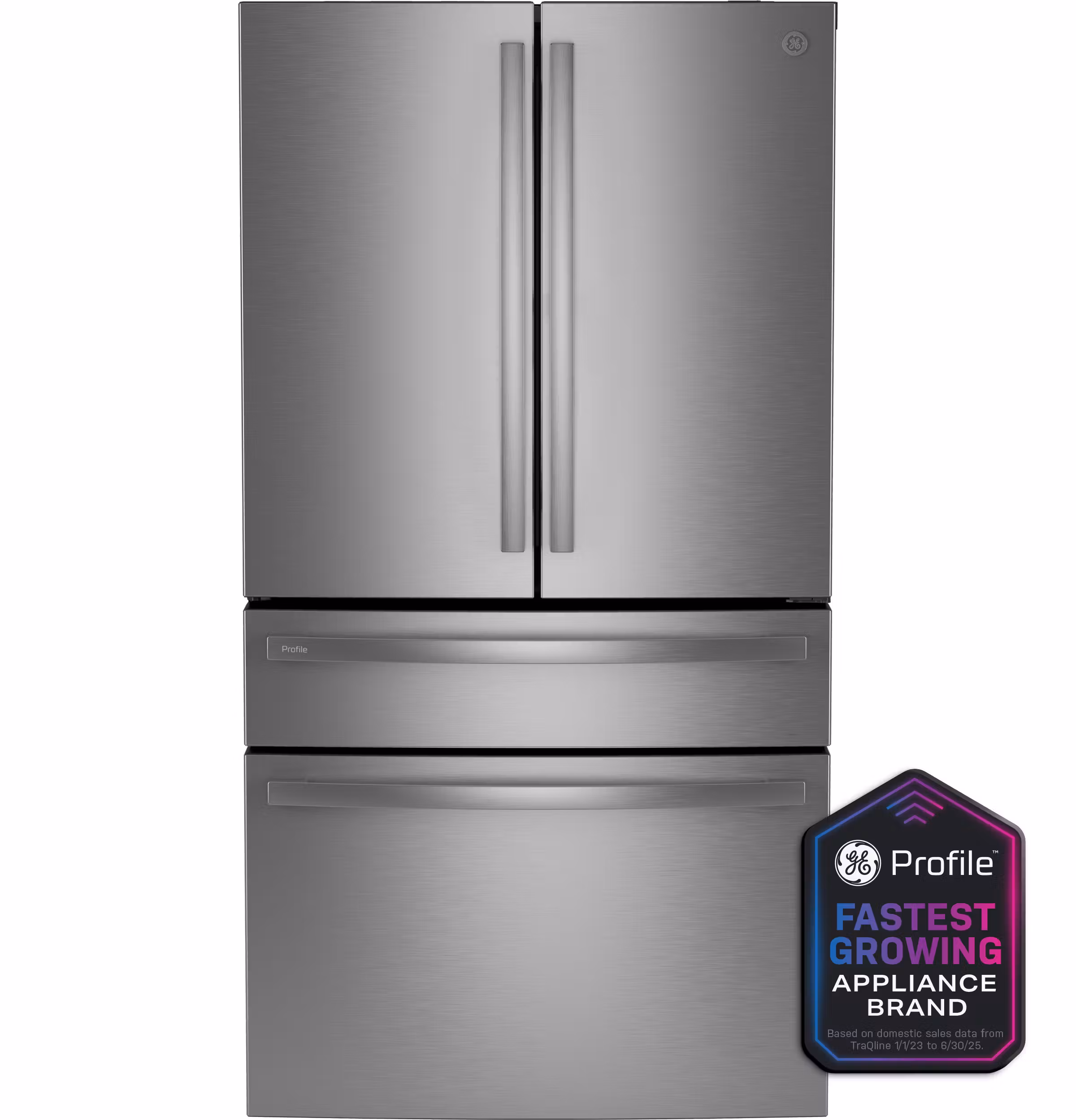 GE Profile(TM) ENERGY STAR(R) 29 Cu. Ft. Smart Fingerprint Resistant 4-Door French-Door Refrigerator with Door In Door