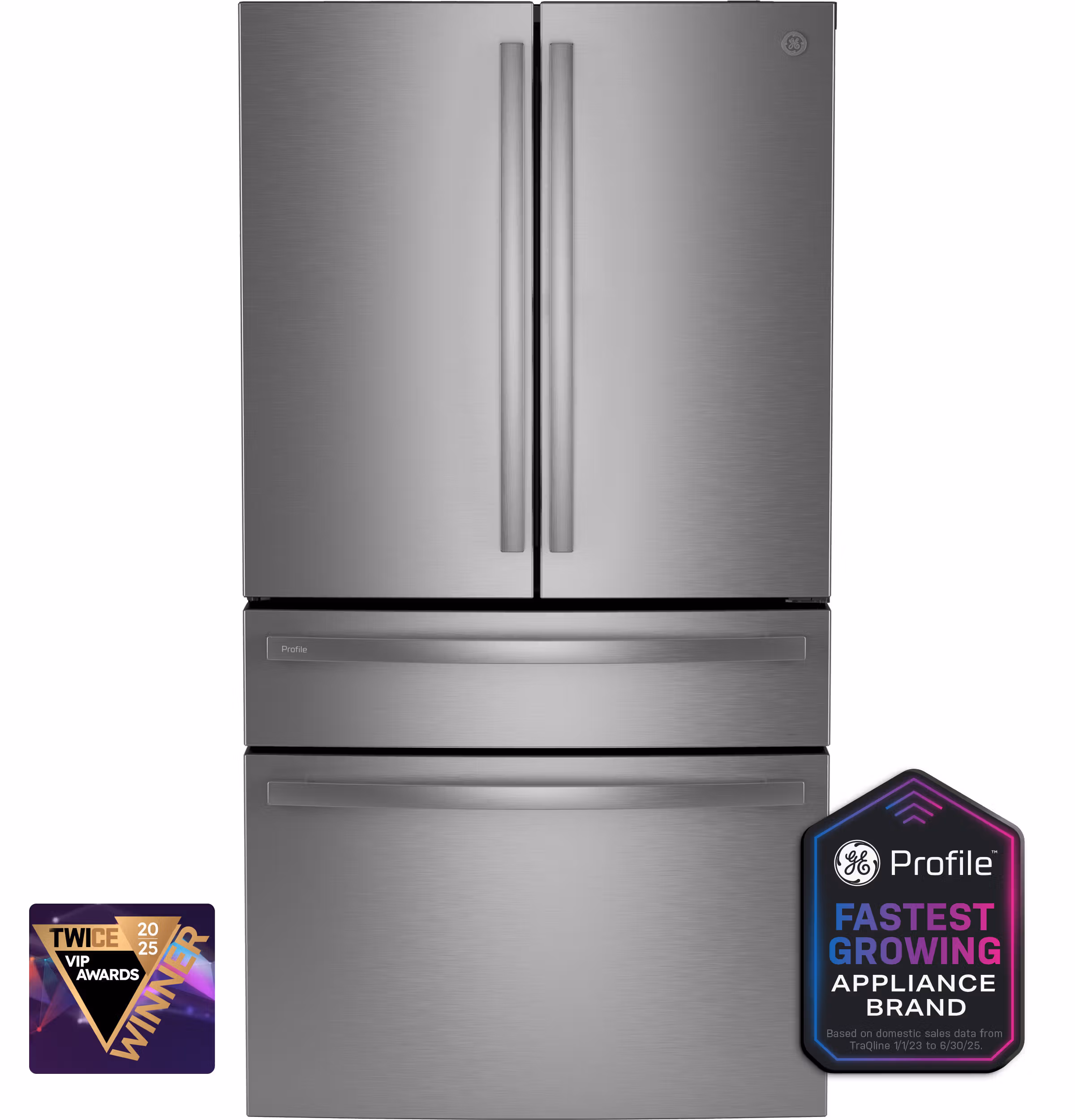 GE Profile(TM) ENERGY STAR(R) 23.2 Cu. Ft. Smart Counter-Depth Fingerprint Resistant 4-Door French-Door Refrigerator