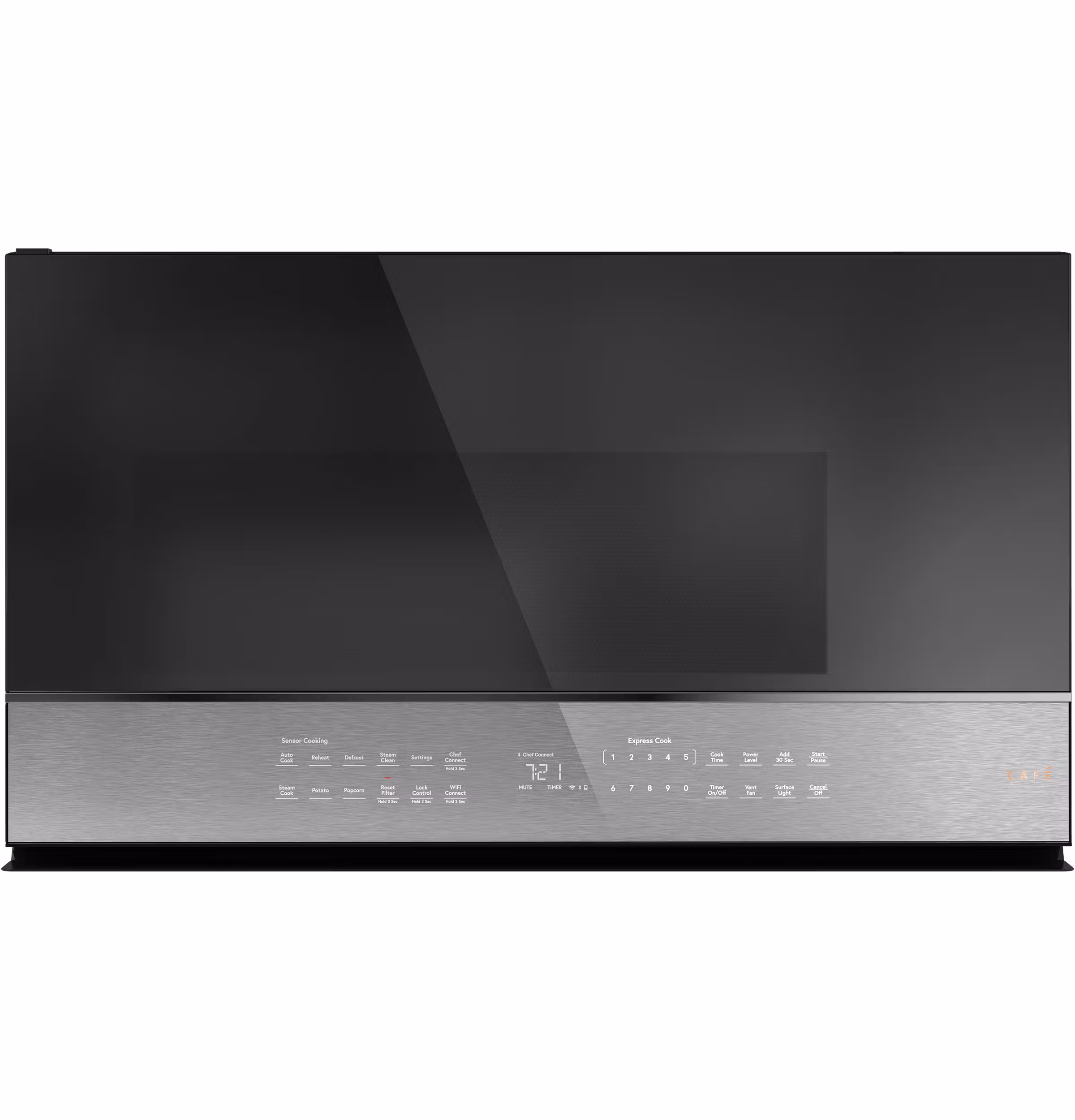 CAF(EBACK)(TM) 2.1 Cu. Ft. Smart Over-the-Range Microwave Oven in Platinum Glass