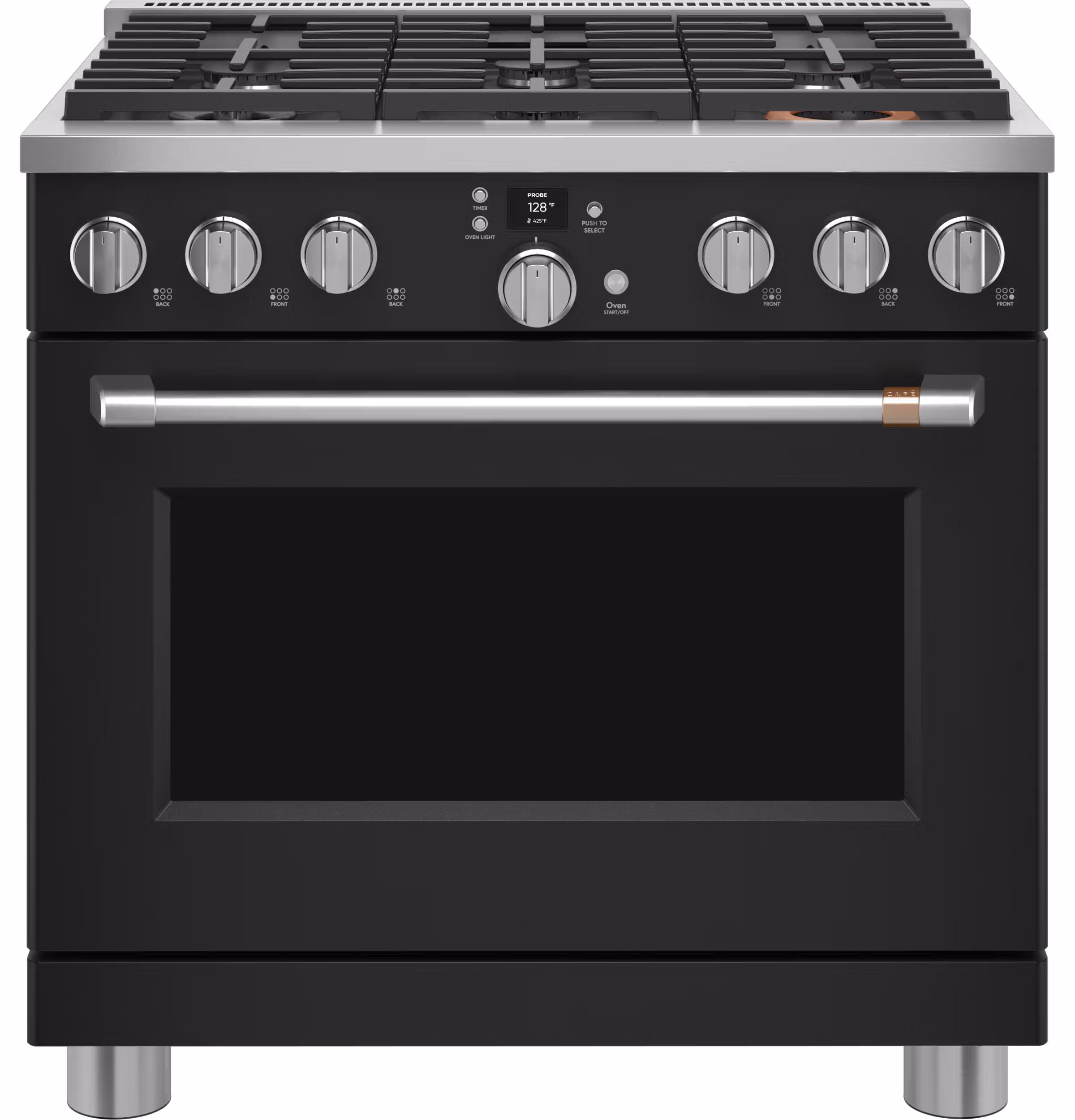 CAF(EBACK)(TM) 36" Smart Dual-Fuel Commercial-Style Range with 6 Burners (Natural Gas)