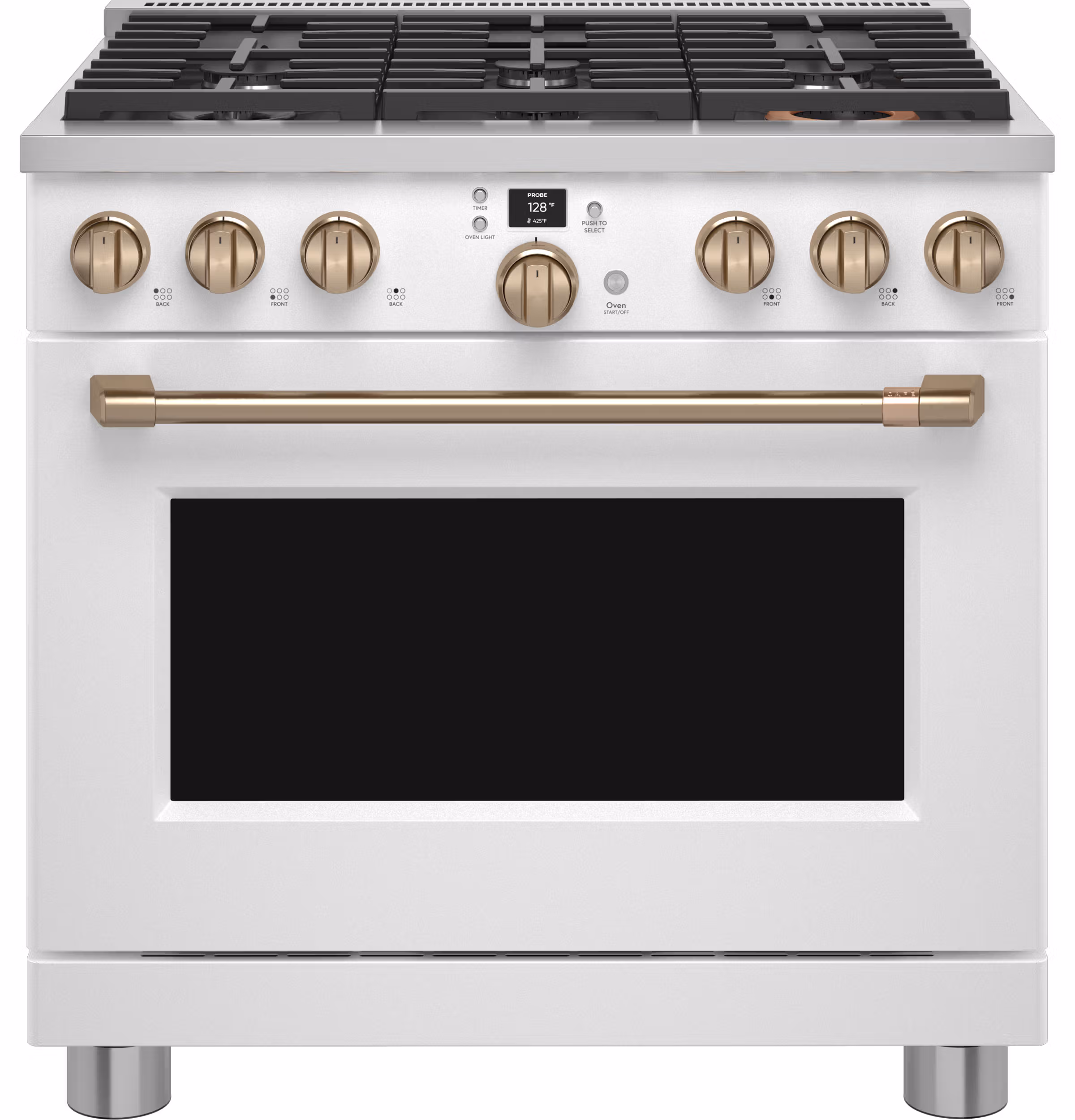 CAF(EBACK)(TM) 36" Smart Dual-Fuel Commercial-Style Range with 6 Burners (Natural Gas)