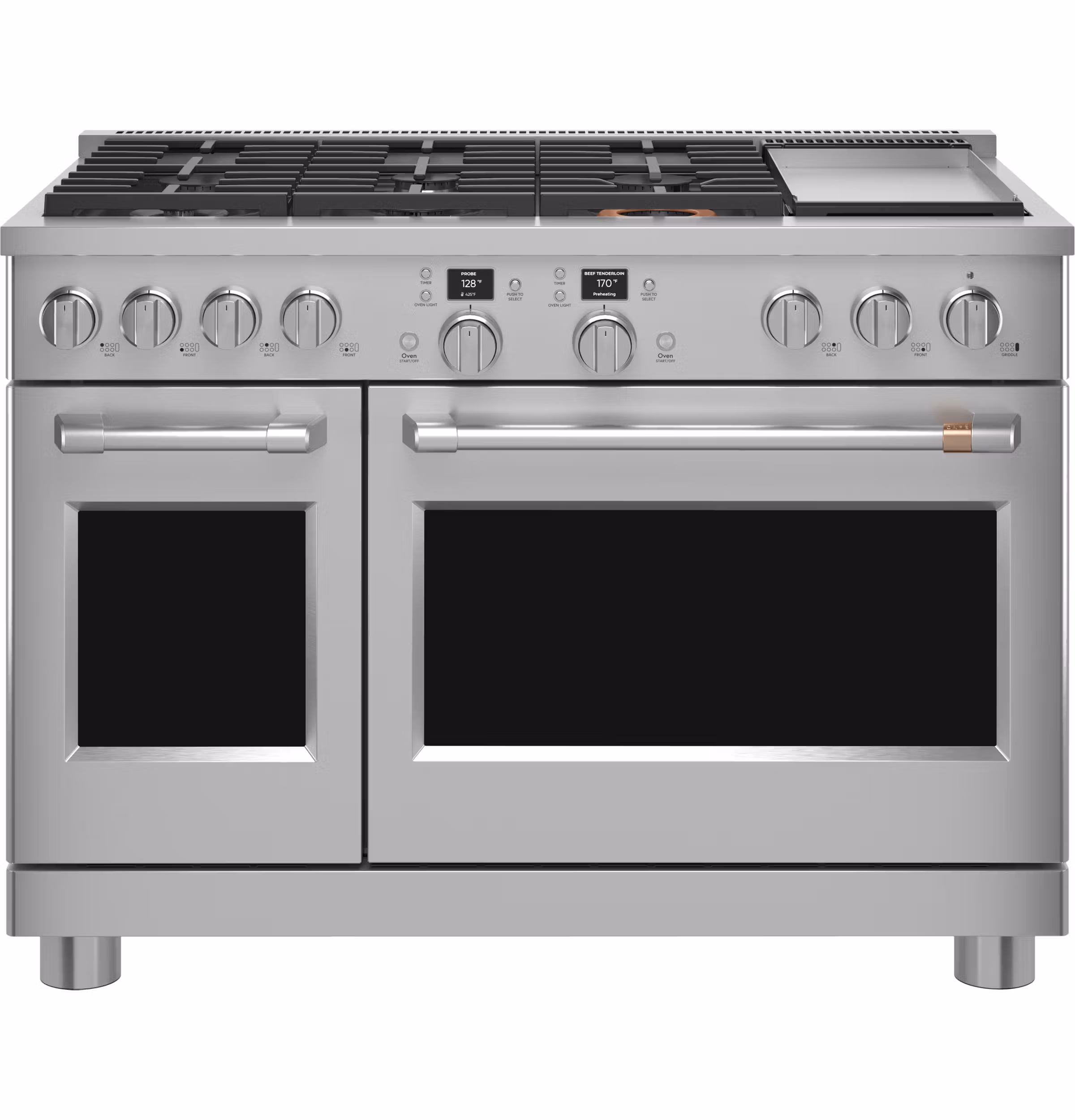 CAF(EBACK)(TM) 48" Smart Dual-Fuel Commercial-Style Range with 6 Burners and Griddle (Natural Gas)