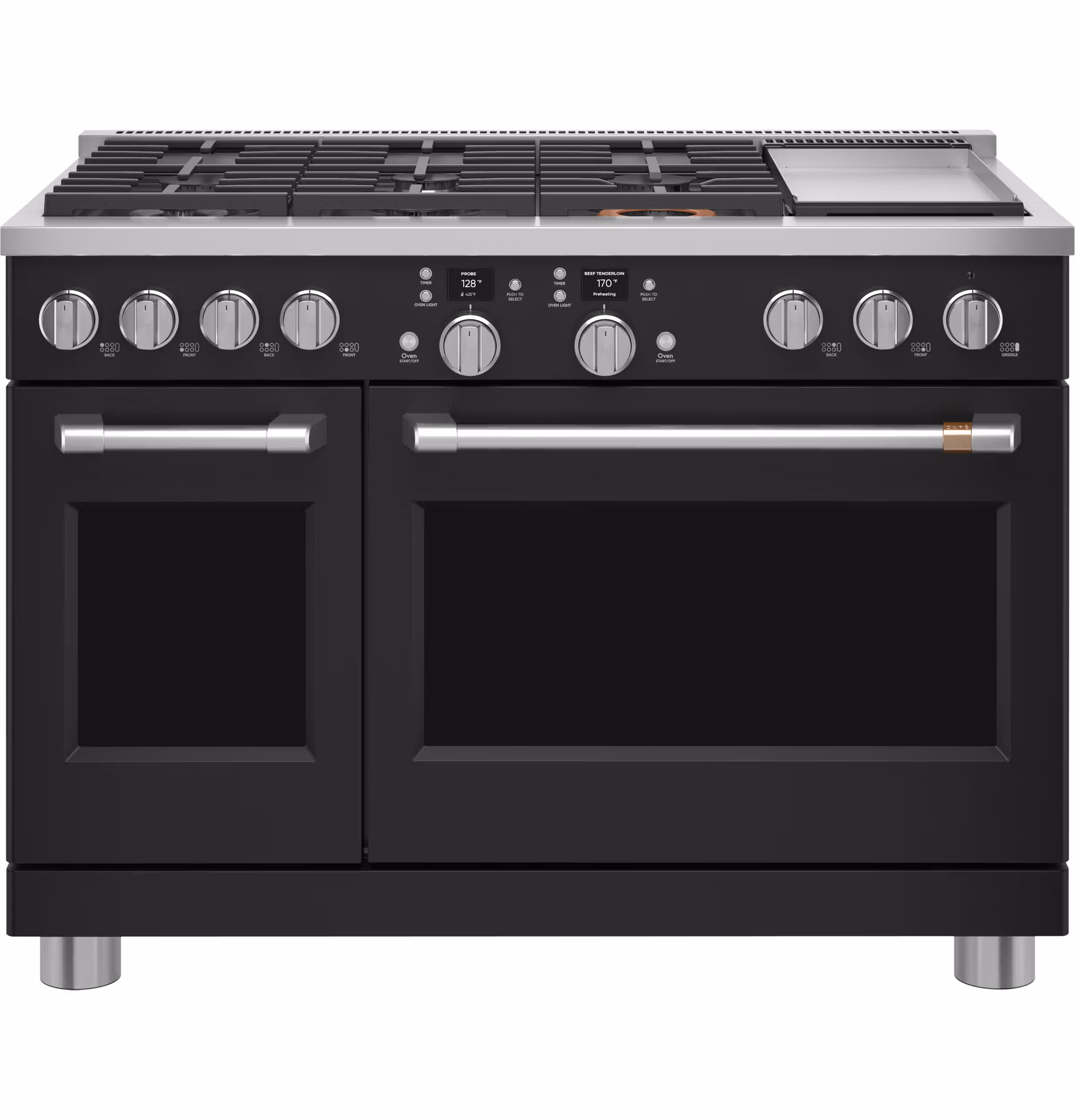 CAF(EBACK)(TM) 48" Smart Dual-Fuel Commercial-Style Range with 6 Burners and Griddle (Natural Gas)