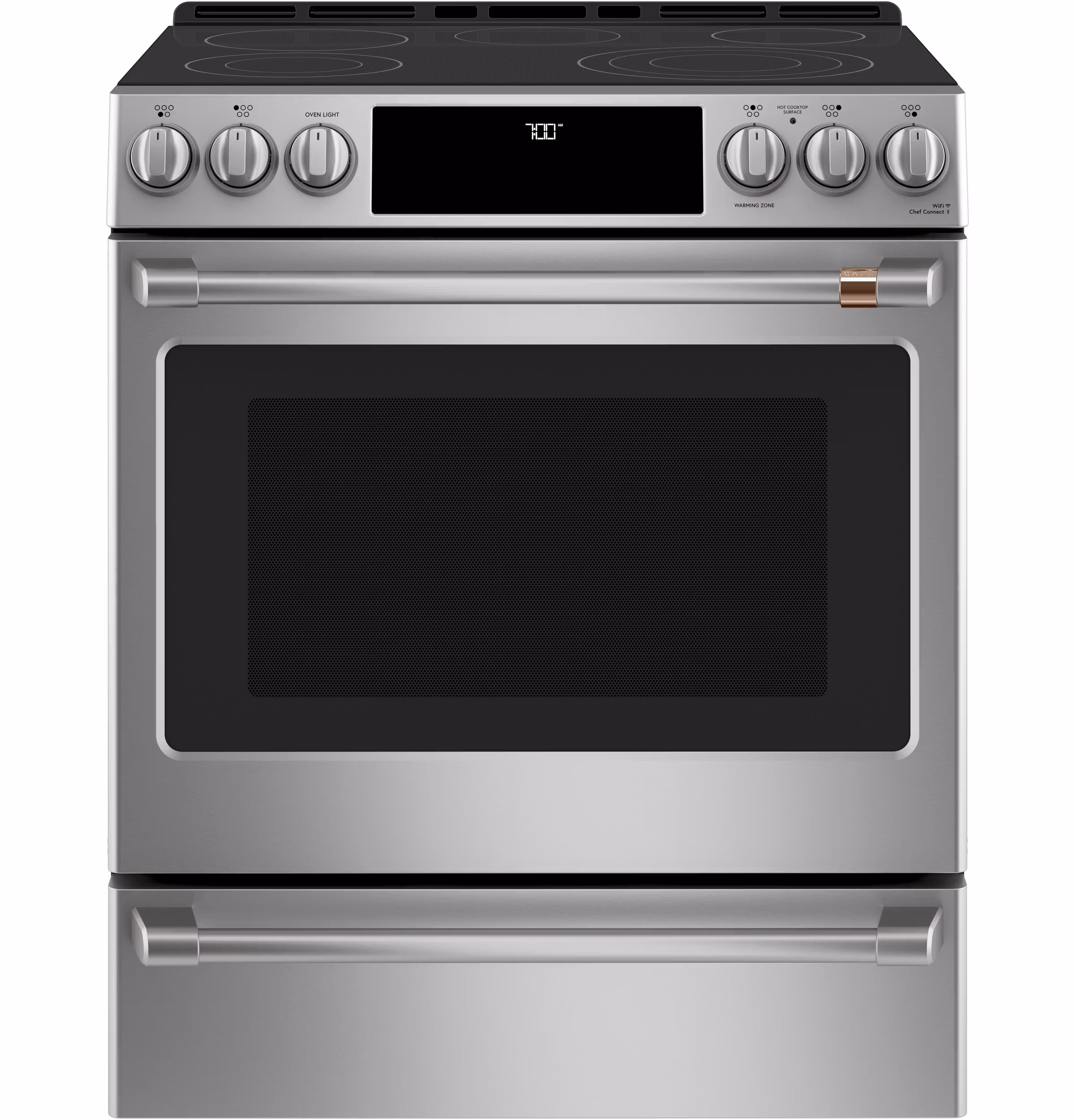 CAF(EBACK)(TM) 30" Smart Slide-In, Front-Control, Radiant and Convection Range
