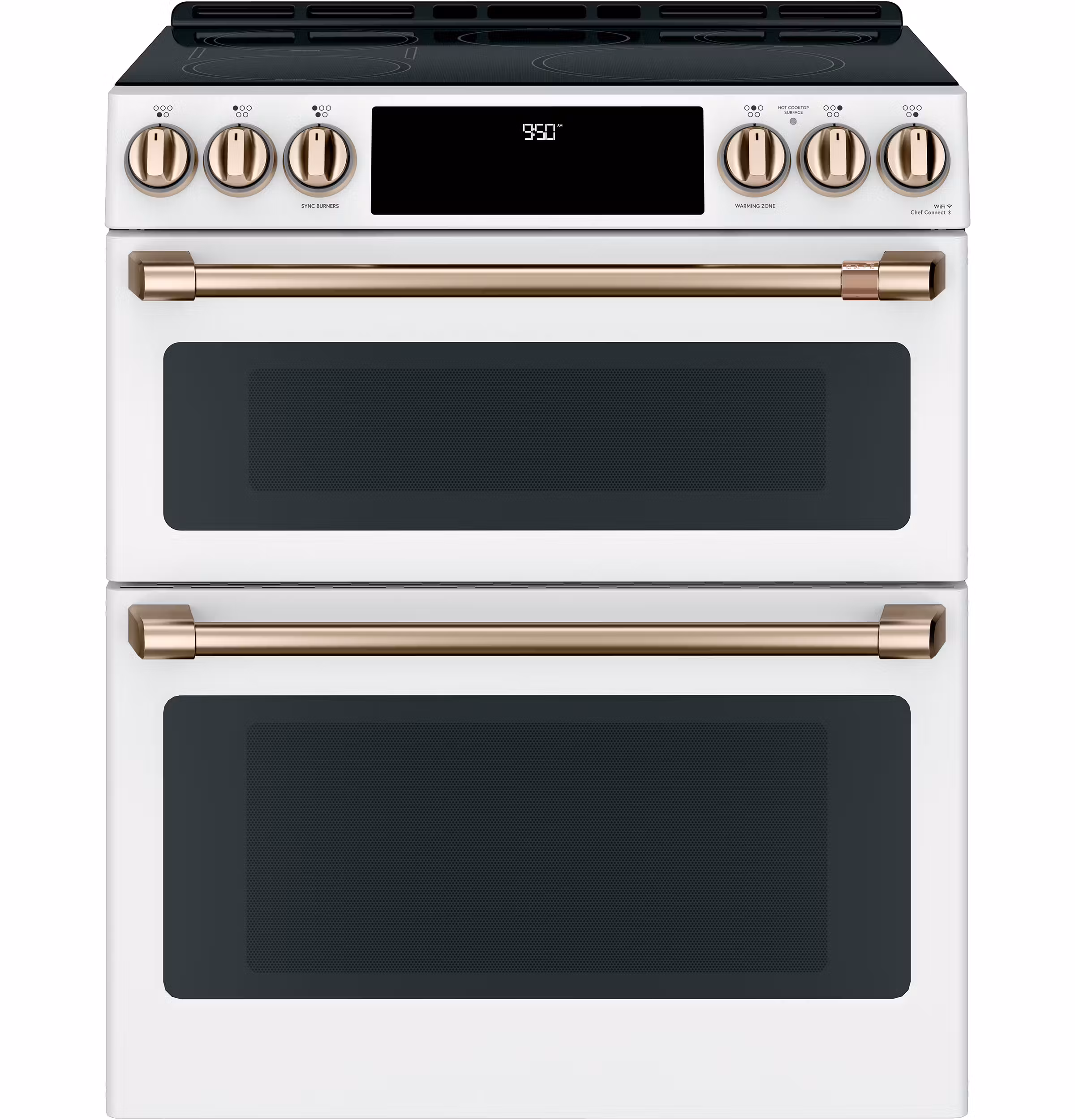 CAF(EBACK)(TM) 30" Smart Slide-In, Front-Control, Induction and Convection Double-Oven Range