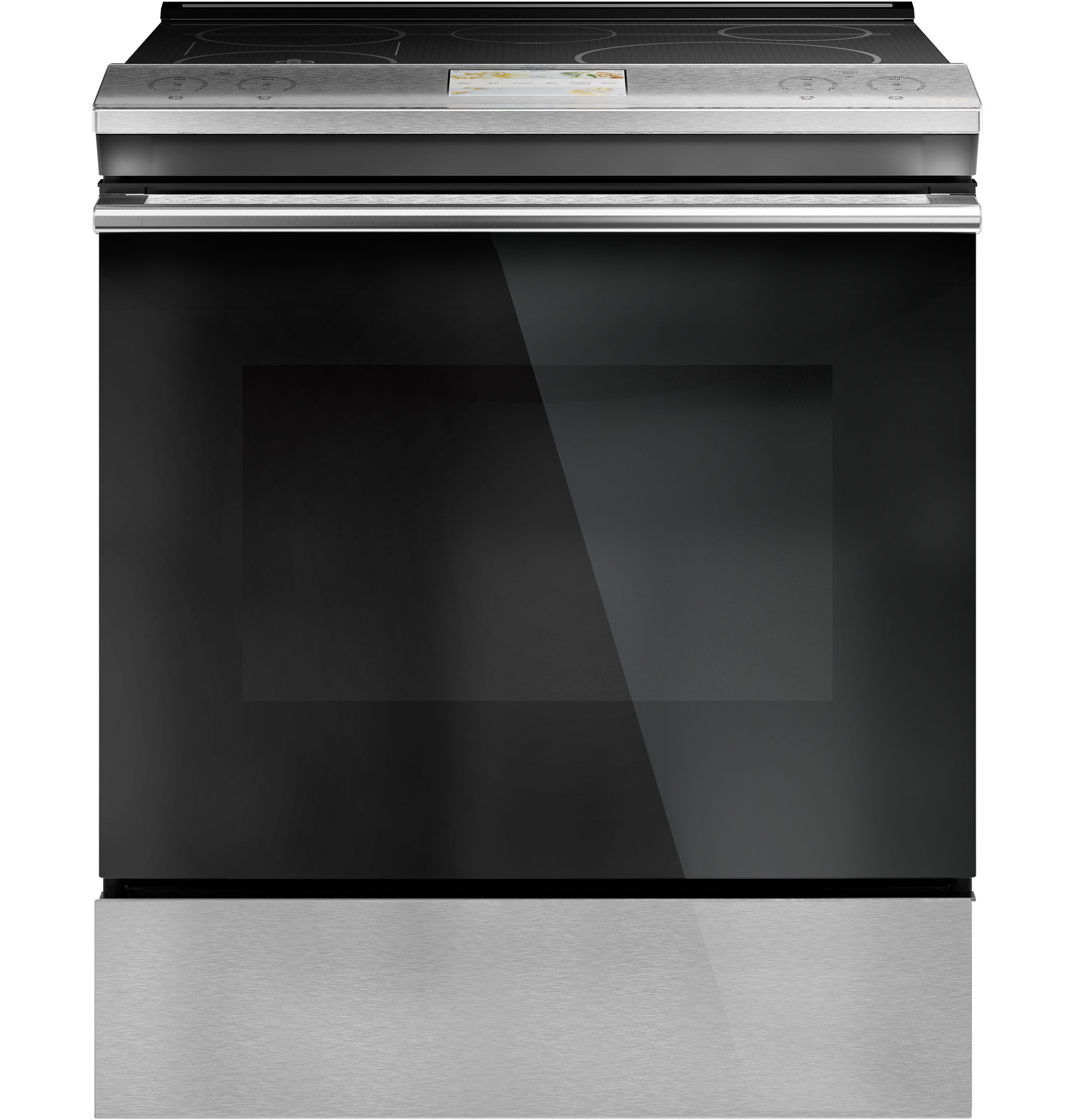 CAFE 30" Smart Slide-In, Front-Control, Induction and Convection Range with In-Oven Camera in Platinum Glass