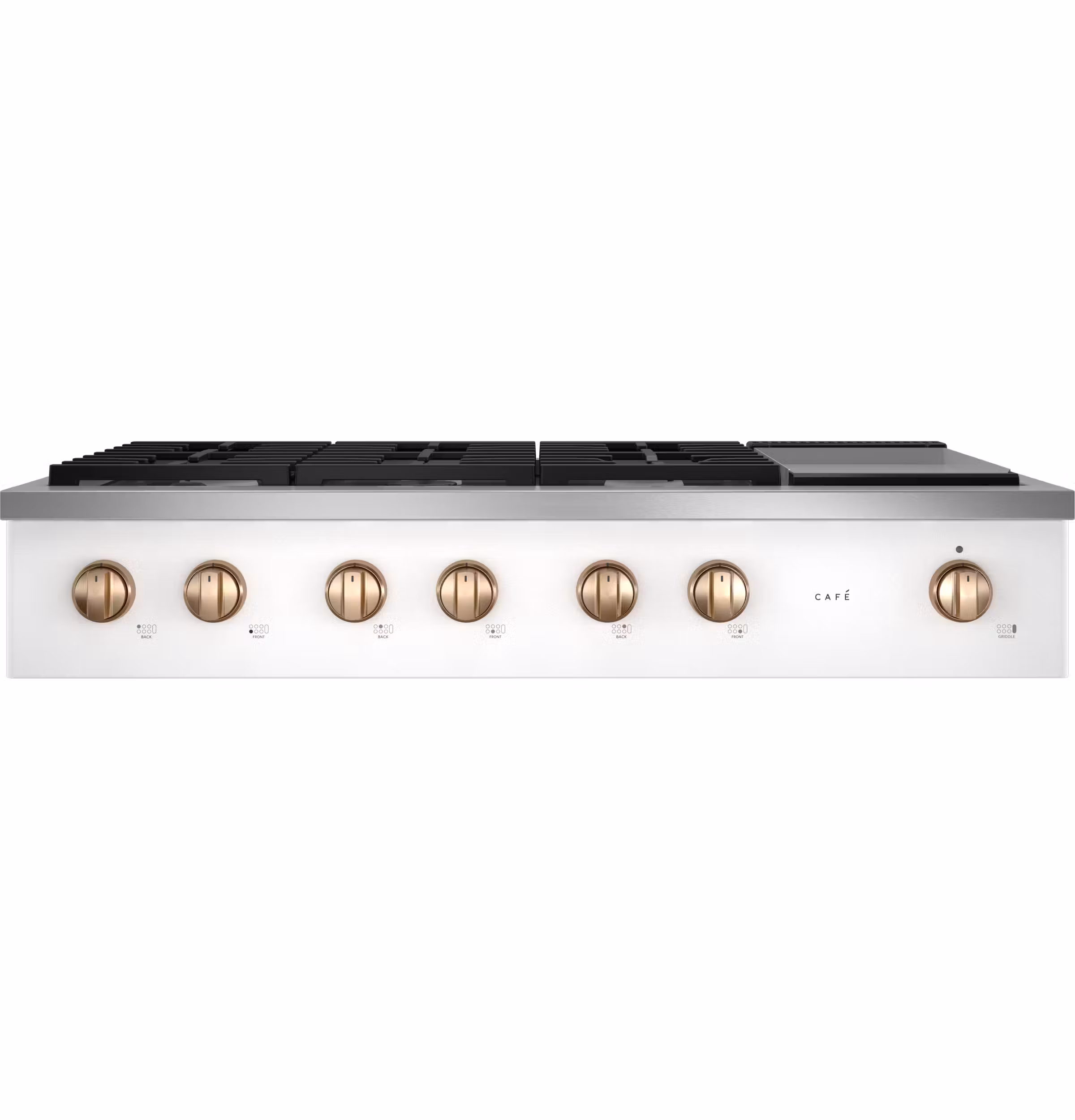 CAF(EBACK)(TM) 48" Commercial-Style Gas Rangetop with 6 Burners and Integrated Griddle (Natural Gas)
