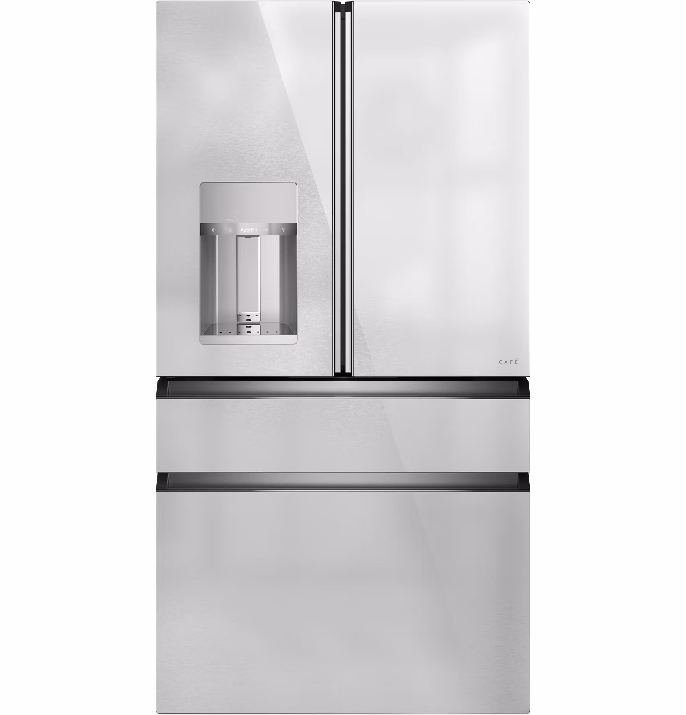 CAF(EBACK)(TM) ENERGY STAR(R) 22.3 Cu. Ft. Smart Counter-Depth 4-Door French-Door Refrigerator in Platinum Glass