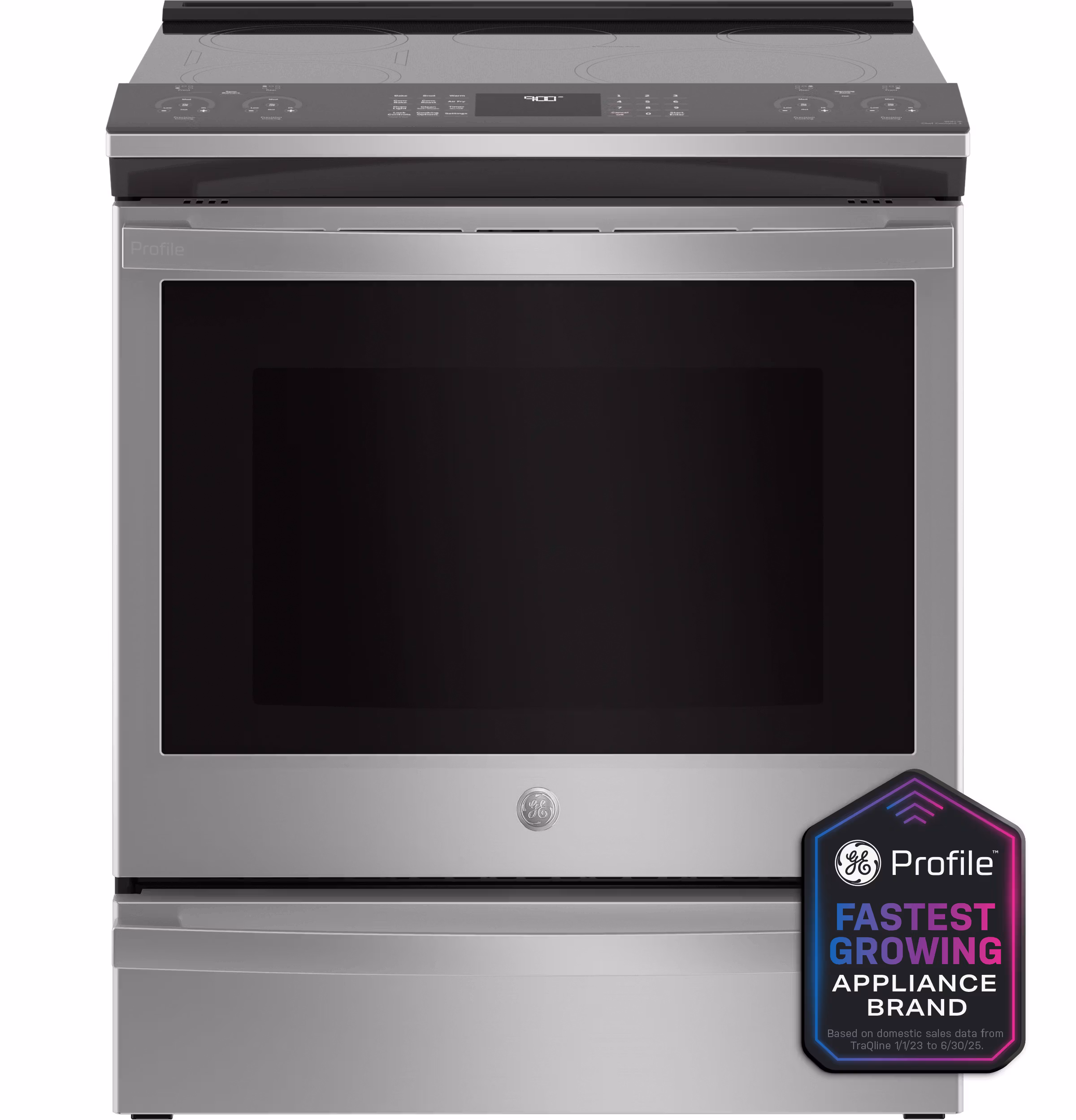 GE Profile 30' Smart Slide-In Fingerprint Resistant Front-Control Induction and Convection Range with No Preheat Air Fry