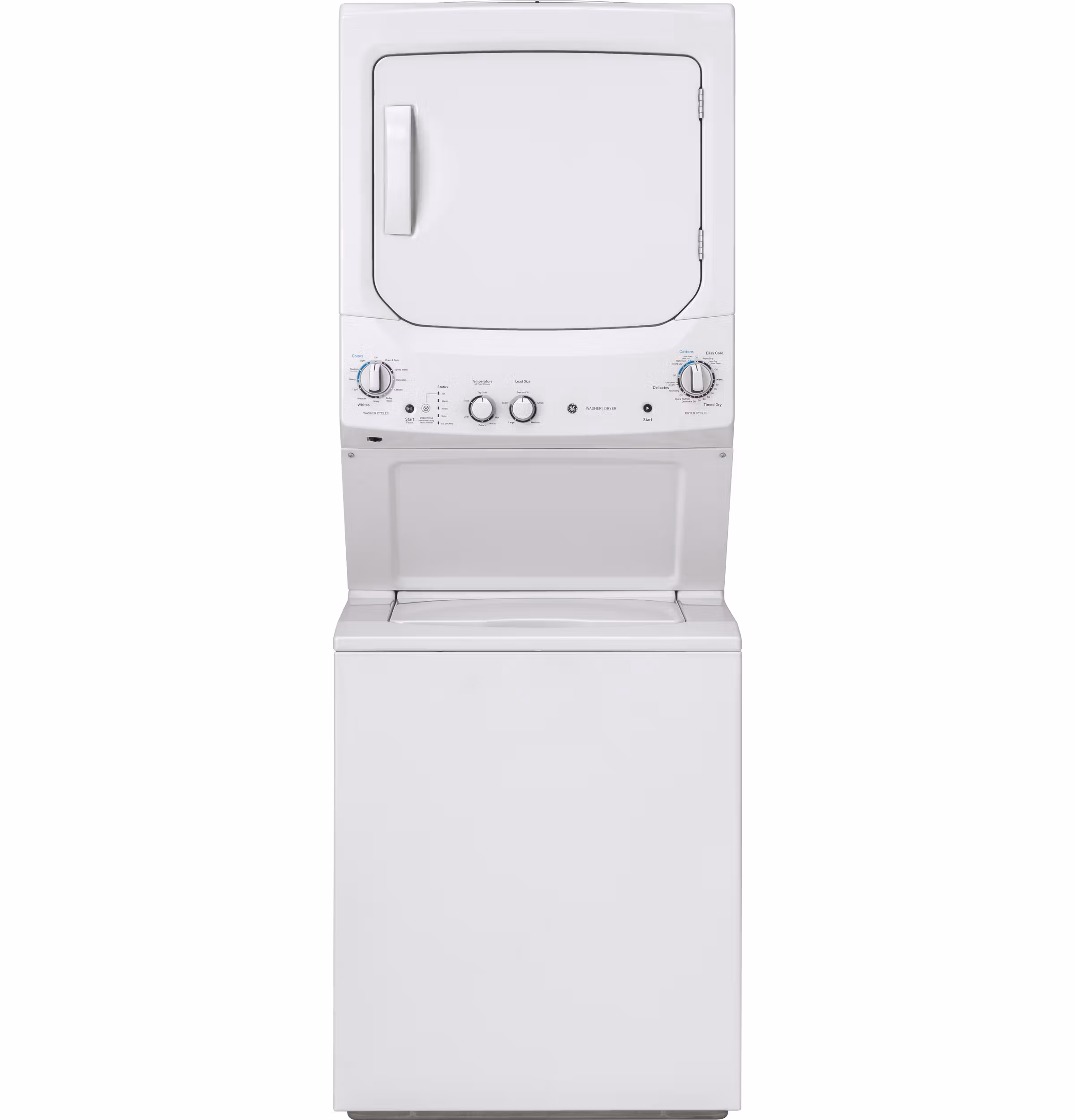 GE Unitized Spacemaker® 3.8 Cu. Ft. Capacity Washer with Stainless Steel Basket and 5.9 Cu. Ft. Capacity Long Vent Electric Dryer