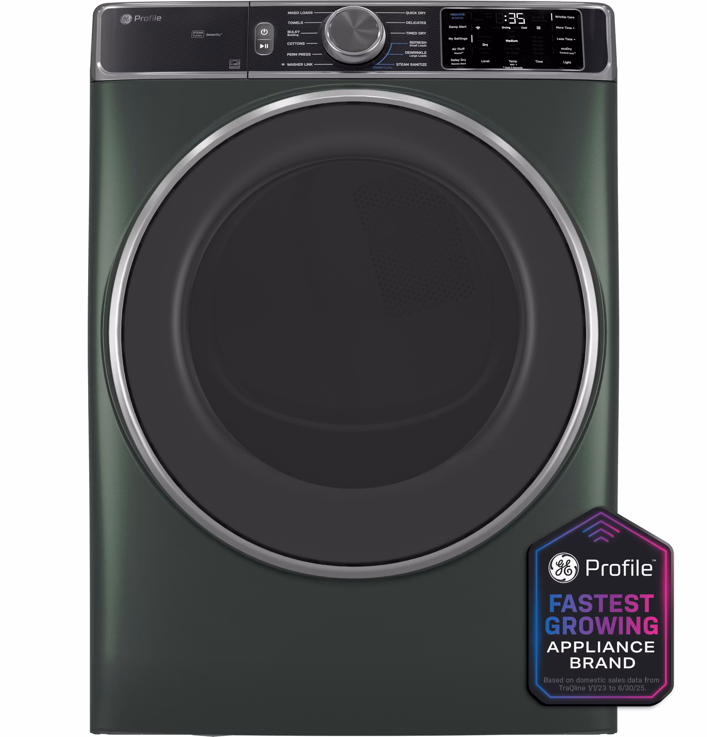 GE Profile™ ENERGY STAR® 7.8 cu. ft. Capacity Smart Front Load Electric Dryer with Steam and Sanitize Cycle
