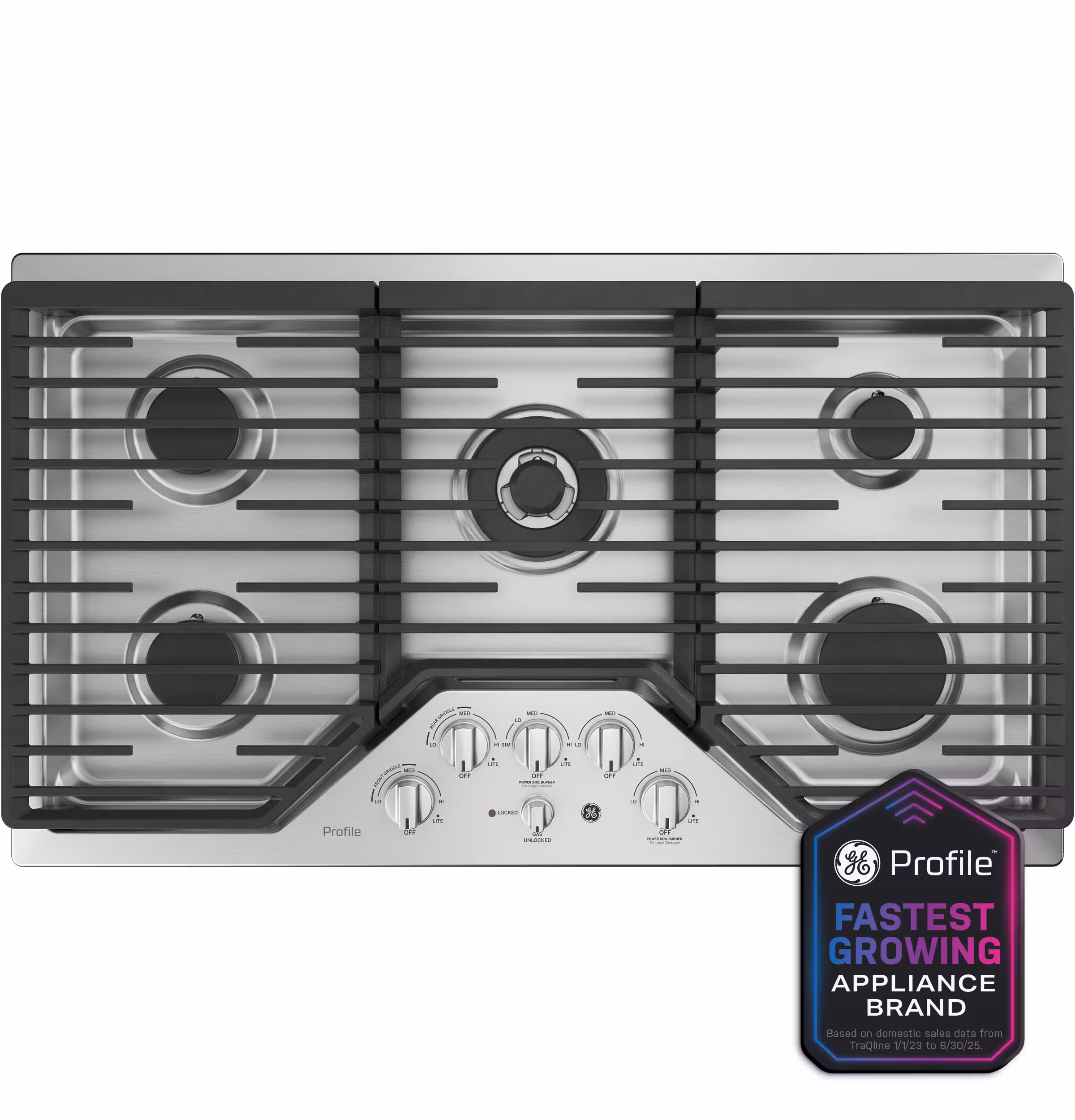 GE Profile(TM) 36" Built-In Tri-Ring Gas Cooktop
