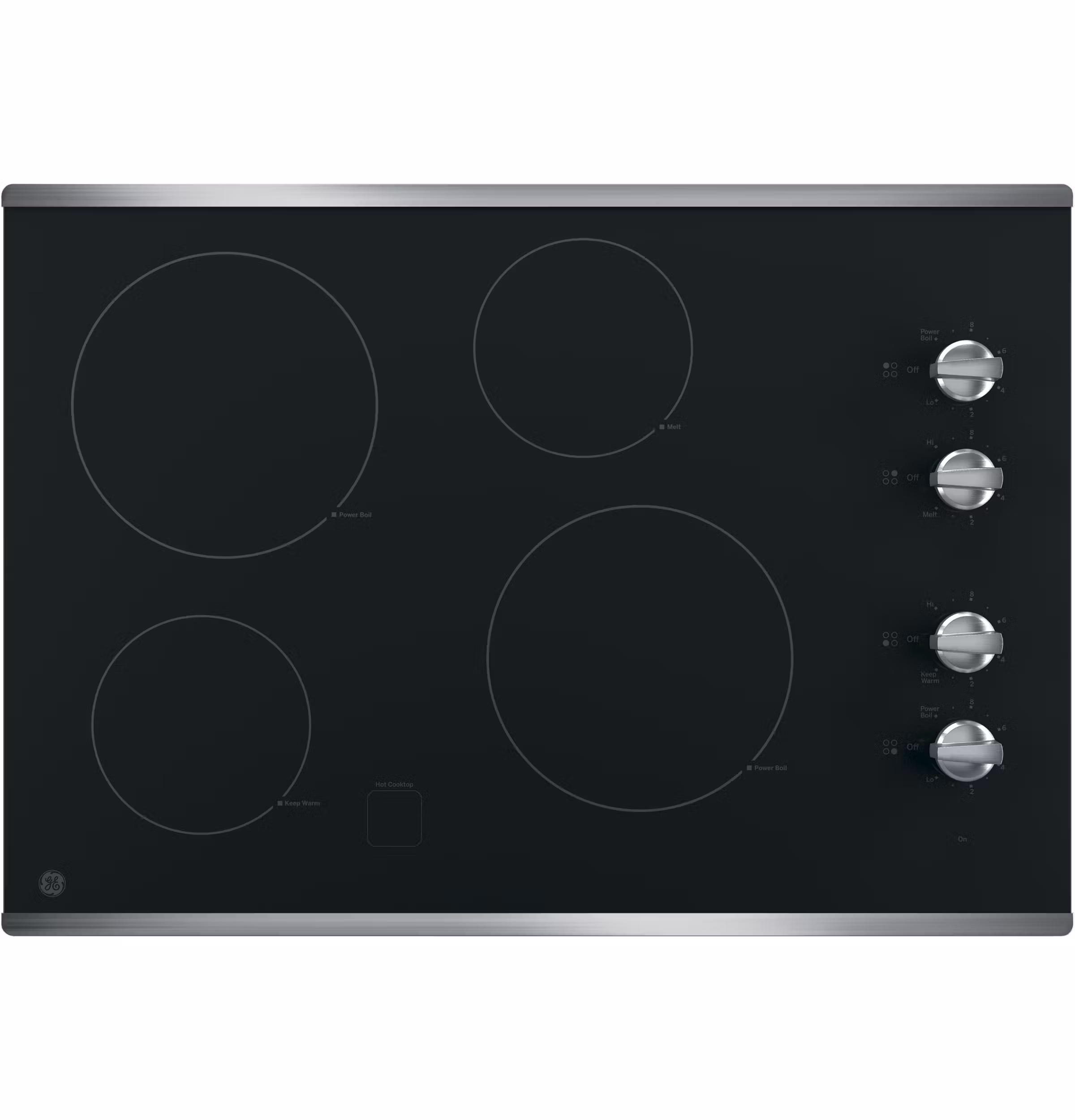 GE(R) 30" Built-In Knob Control Electric Cooktop