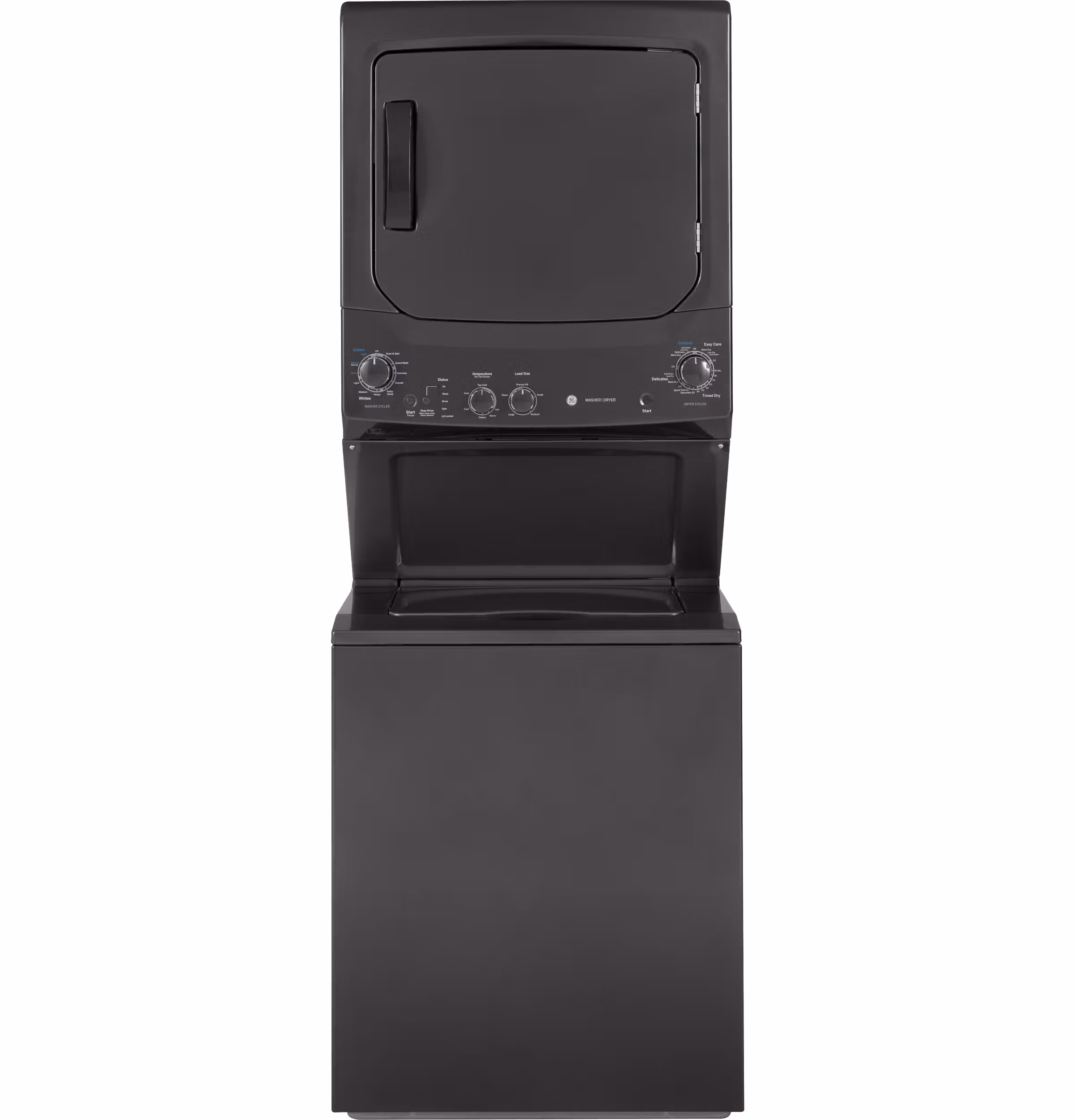 GE Unitized Spacemaker 3.8 Cu. Ft. Capacity Washer with Stainless Steel Basket and 5.9 Cu. Ft. Capacity Gas Dryer