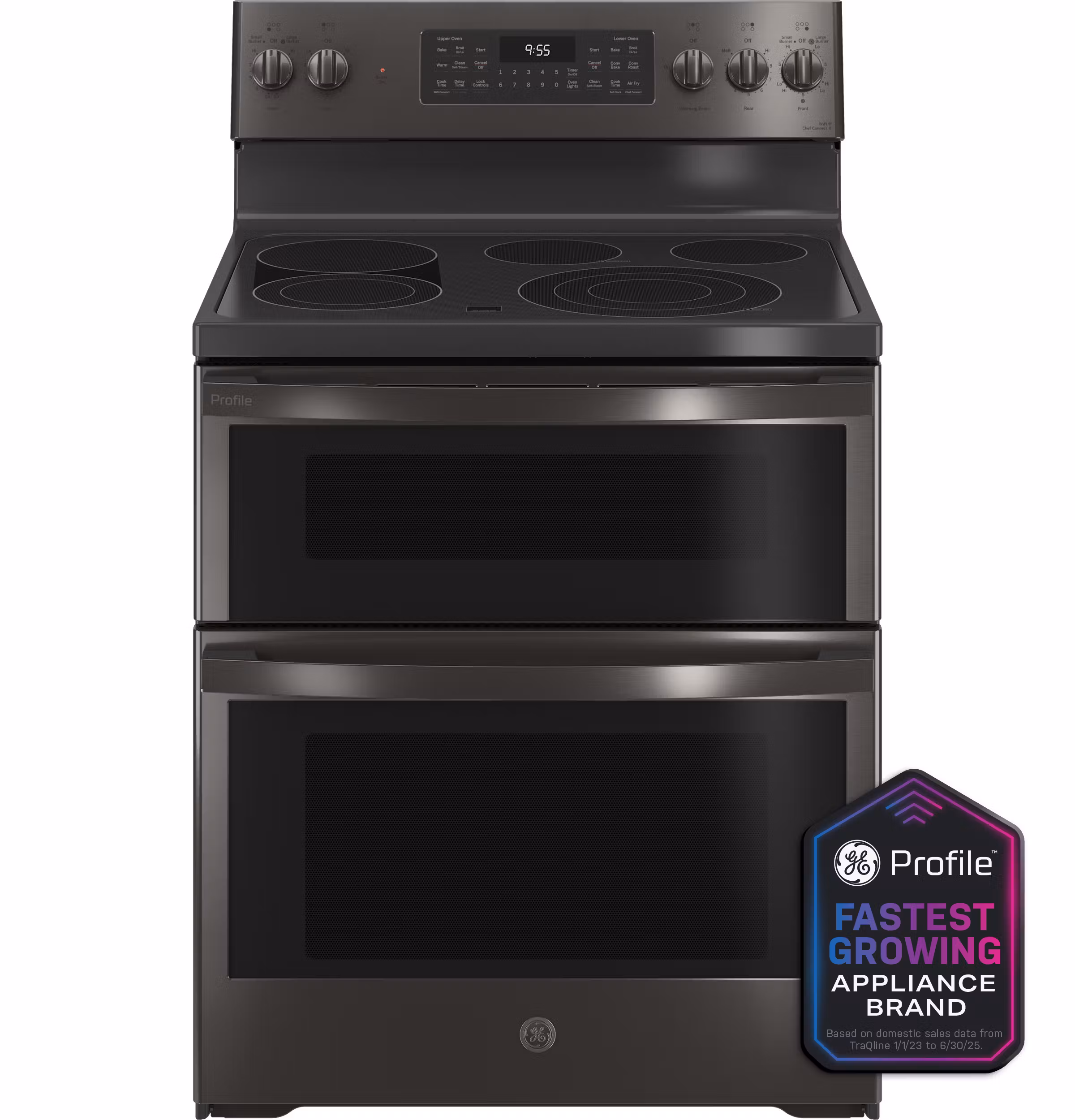 GE Profile(TM) 30" Smart Free-Standing Electric Double Oven Convection Range with No Preheat Air Fry