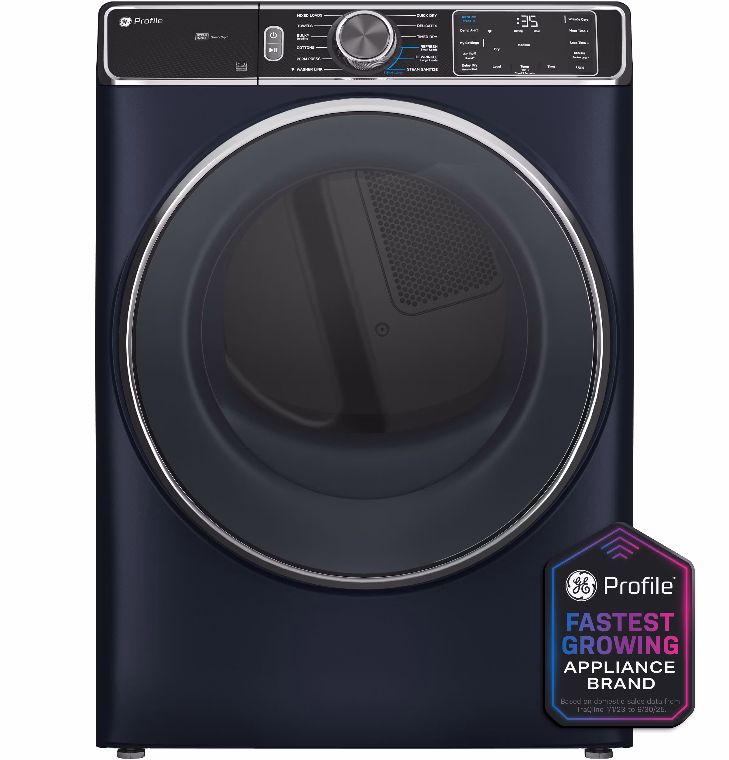 GE Profile 7.8 Cu. Ft. Capacity Smart Front Load Electric Dryer with Steam and Sanitize Cycle