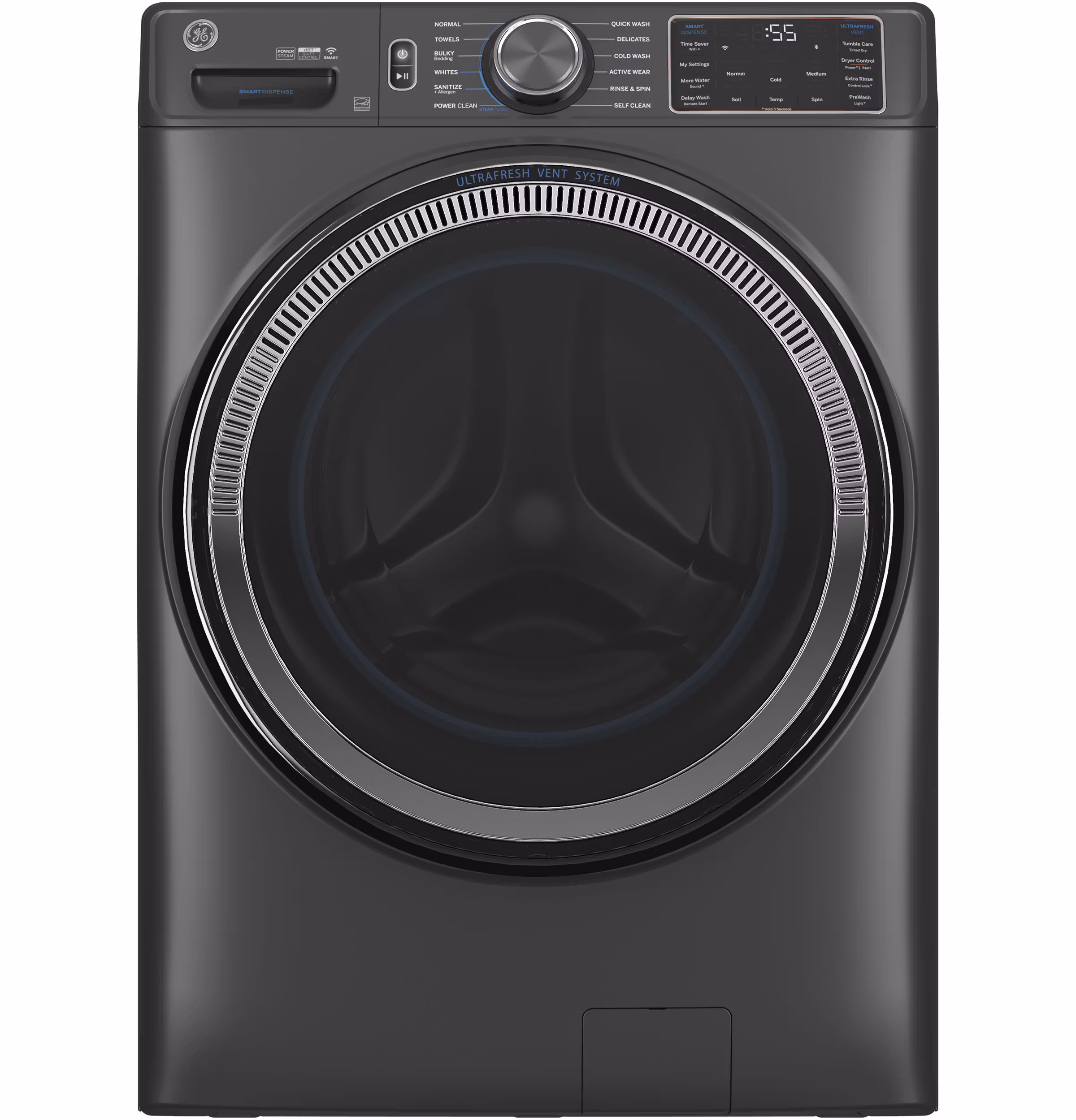 GE(R) ENERGY STAR(R) 5.0 cu. ft. Capacity Smart Front Load Steam Washer