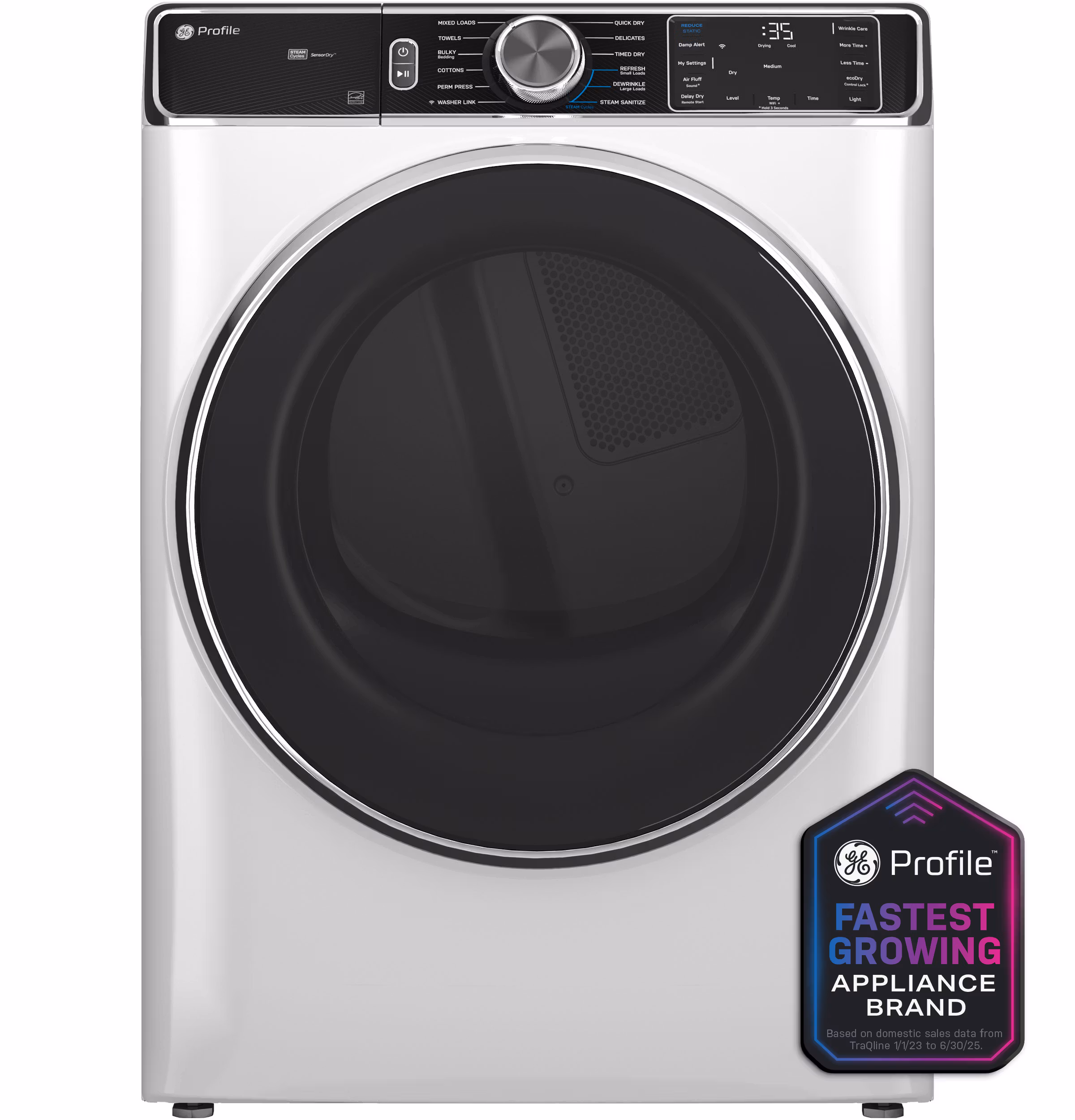 GE Profile 7.8 Cu. Ft. Capacity Smart Front Load Electric Dryer with Steam and Sanitize Cycle