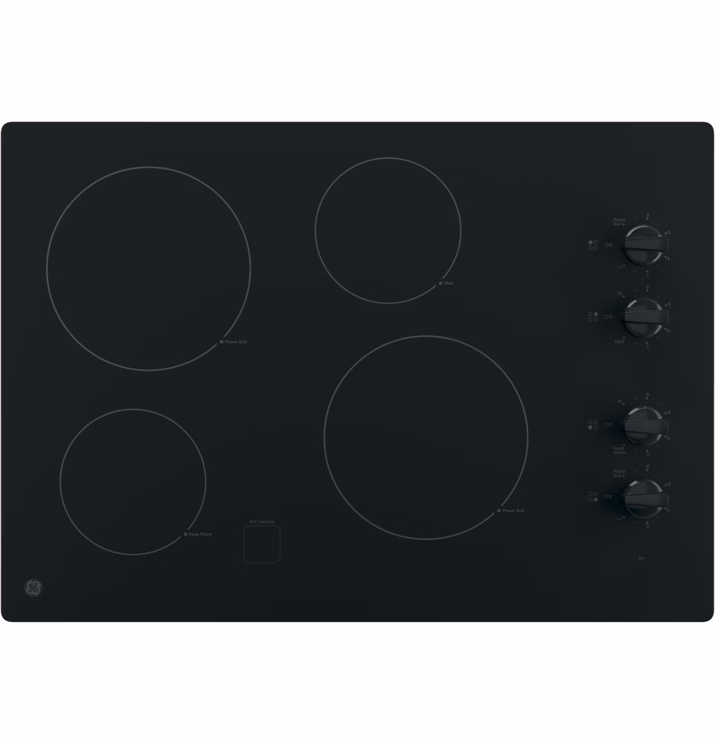 GE(R) 30" Built-In Knob Control Electric Cooktop