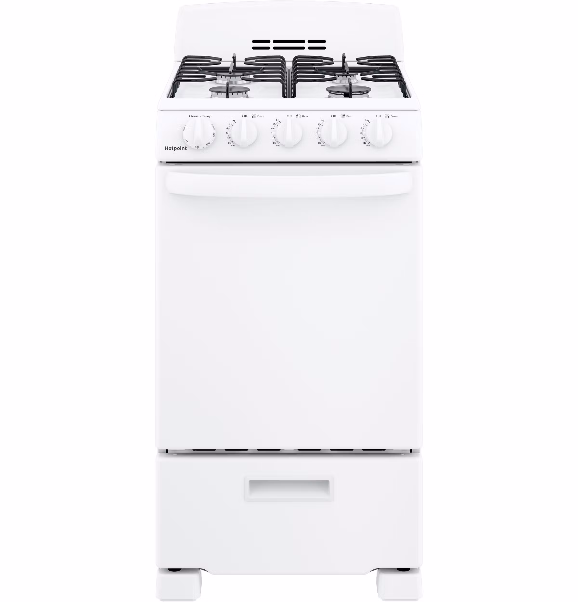 Hotpoint(R) 20" Front-Control Free-Standing Gas Range with Sealed Burners