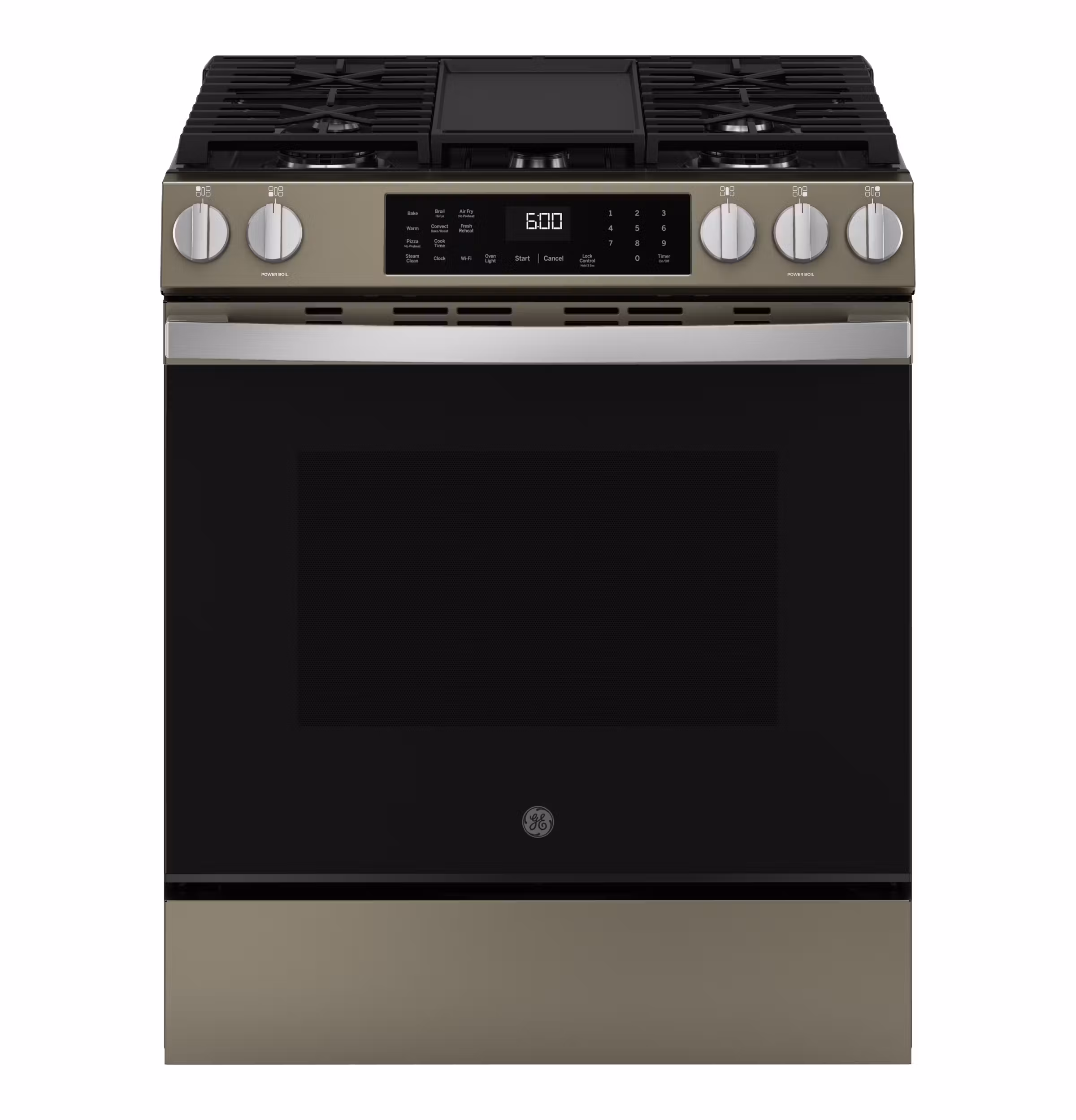 GE(R) 30" Slide-In Front-Control Convection Gas Range with No Preheat Air Fry and EasyWash(TM) Oven Tray