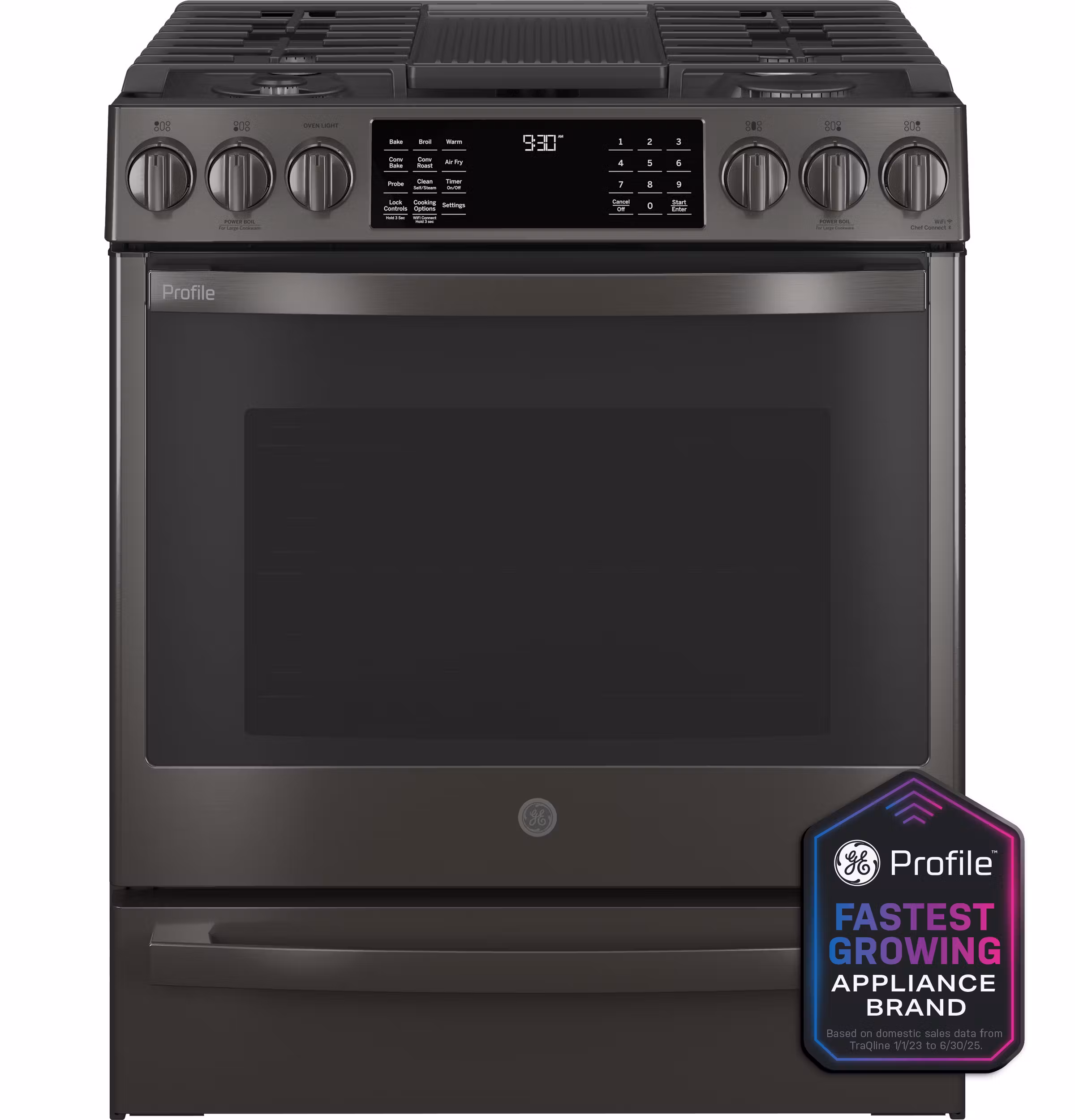 GE Profile(TM) 30" Smart Slide-In Front-Control Gas Range with No Preheat Air Fry