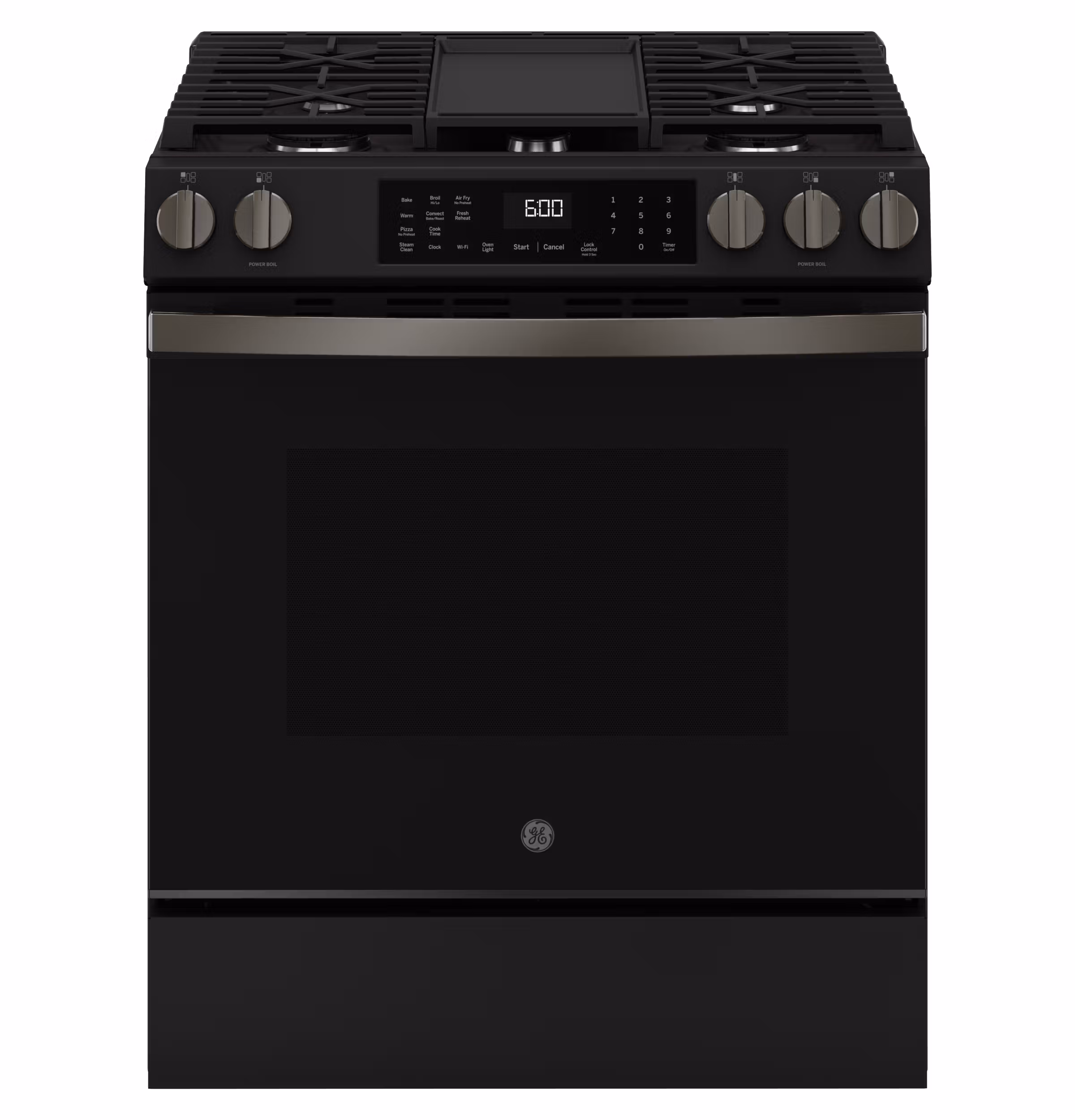 GE(R) 30" Slide-In Front-Control Convection Gas Range with No Preheat Air Fry and EasyWash(TM) Oven Tray
