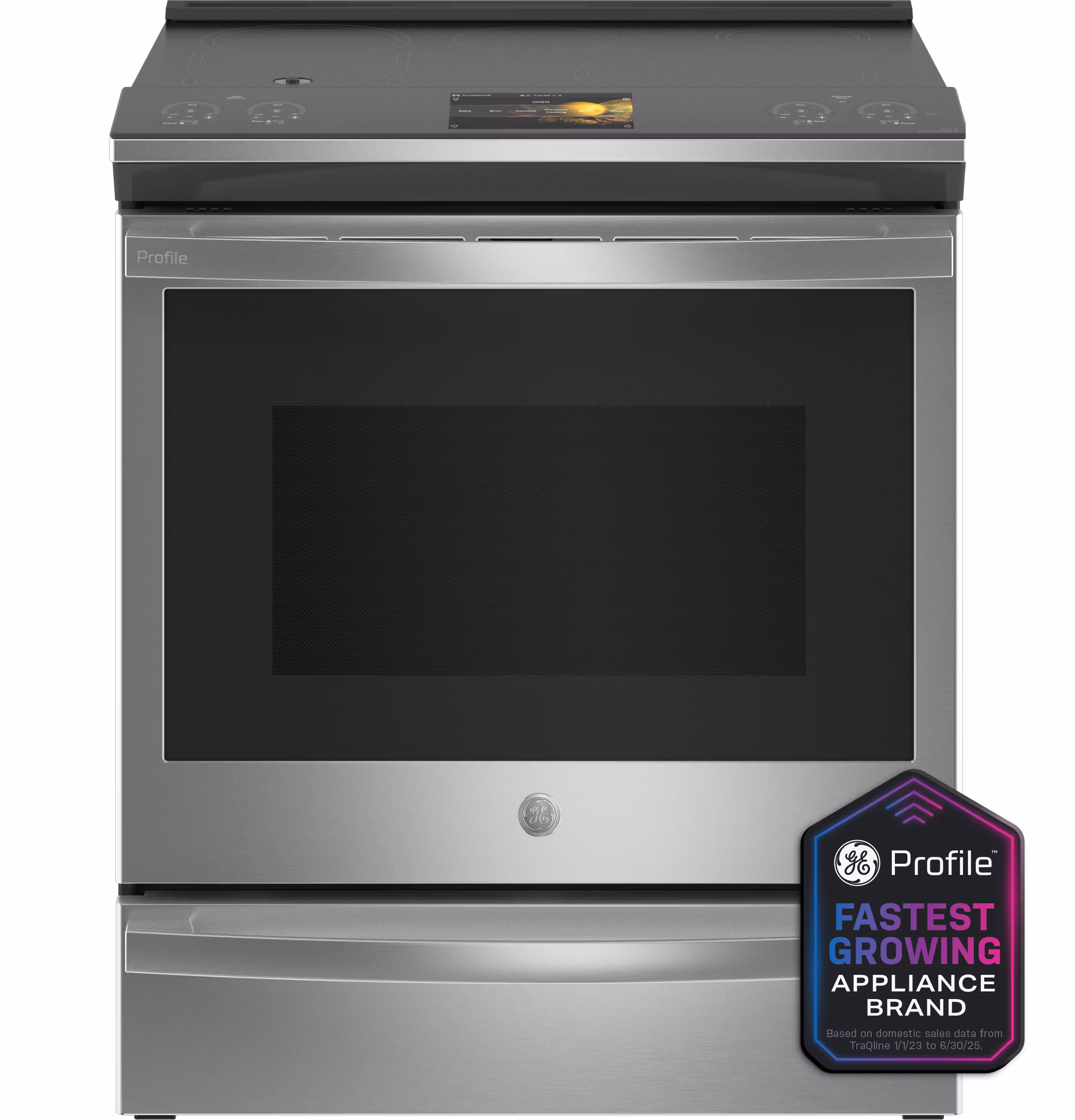 GE Profile(TM) 30" Smart Slide-In Front-Control Induction Fingerprint Resistant Range with In Oven Camera