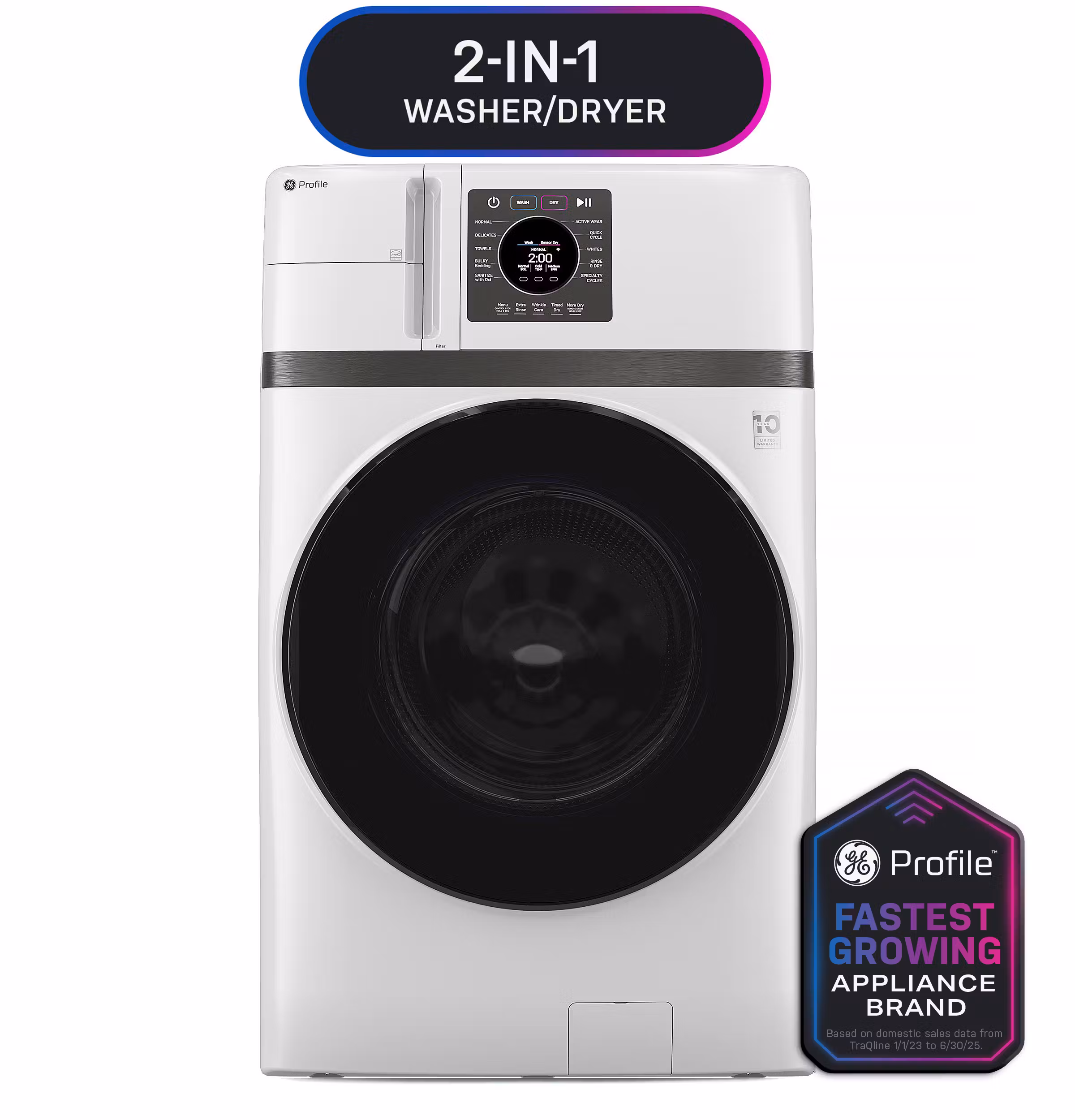 GE Profile™ ENERGY STAR® 4.6 Cu. Ft. Capacity UltraFast Combo with Ventless Inverter Heat Pump Technology Washer/Dryer