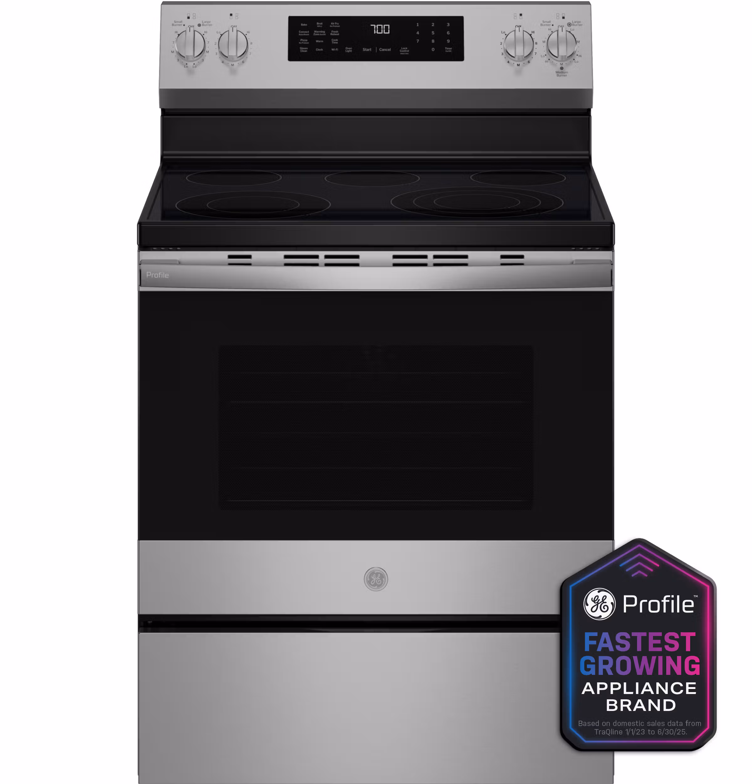 GE Profile(TM) ENERGY STAR(R) 30" Smart Free-Standing Electric Convection Range with No Preheat Air Fry and EasyWash(TM) Oven Tray