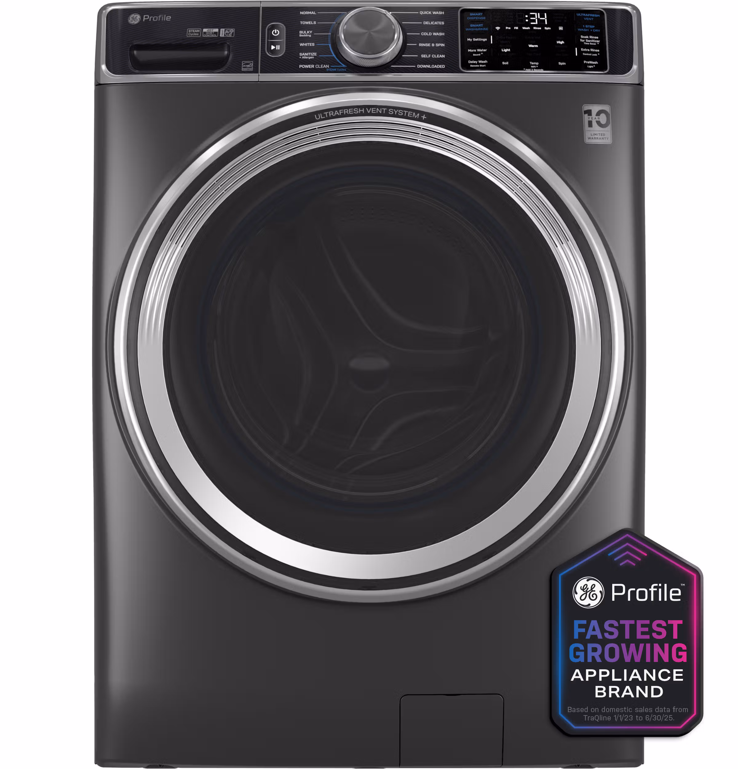 GE Profile™ 5.5 Cu. Ft. Capacity Smart Front Load ENERGY STAR® Steam Washer